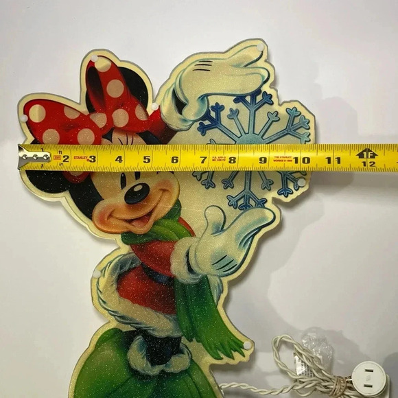 Disney Minnie Snowflake Glitter GLOW Indoor And Outdoor Use Decoration VINTAGE - Picture 8 of 9